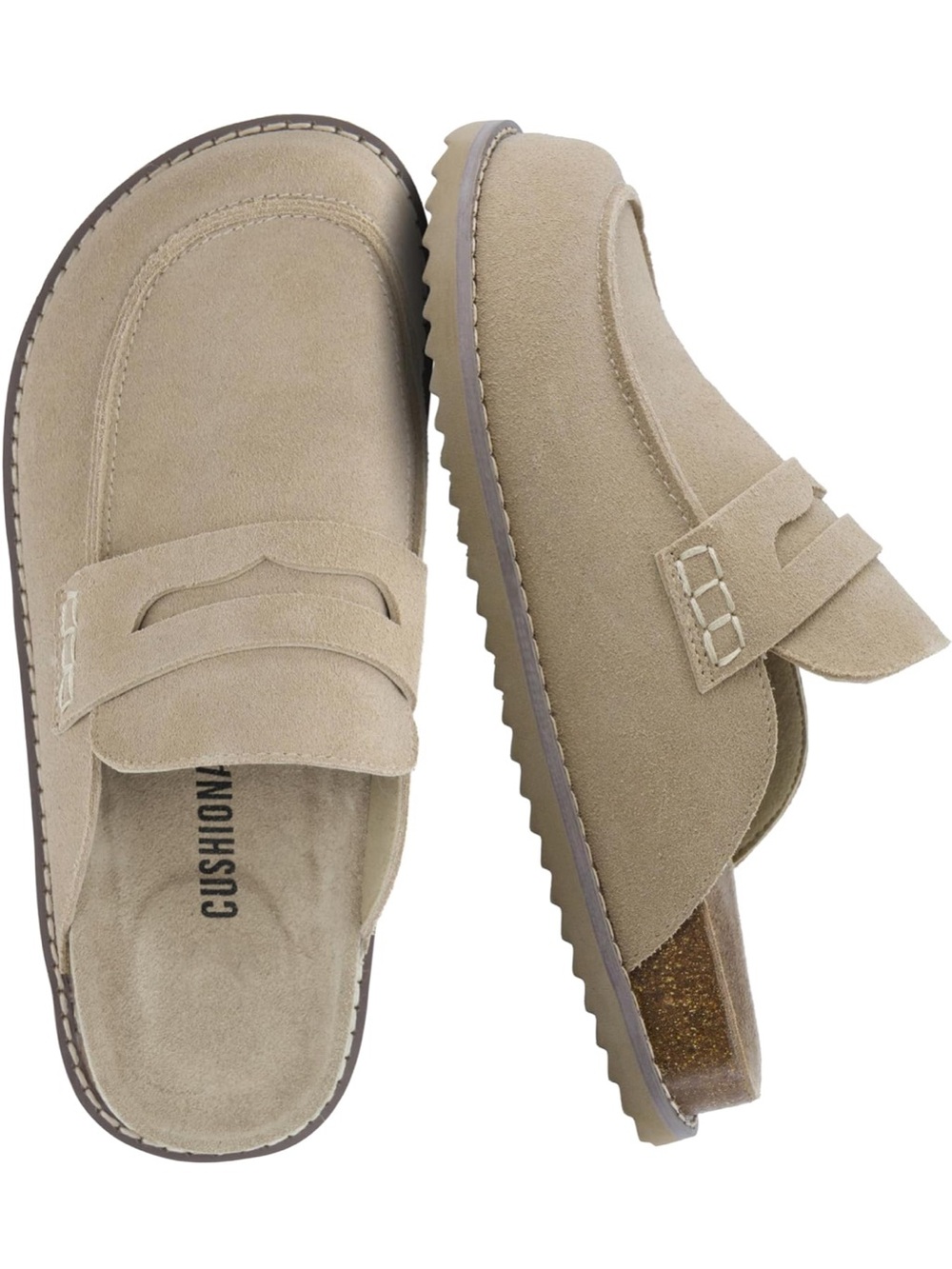 NWT CUSHIONAIRE Genuine Suede Zola Slip On Clogs in Biscuit Size 11